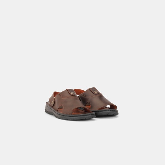 Aigle Leather Sandals Lifestyle Shoes Men Brown ZA-37149